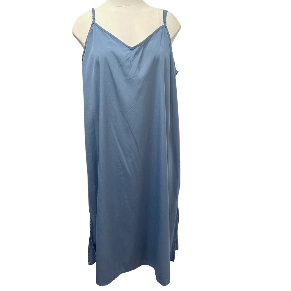 Beach Lunch Lounge Slip Dress Women XL Blue Midi Capsule Beach Resort Travel